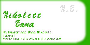 nikolett bana business card